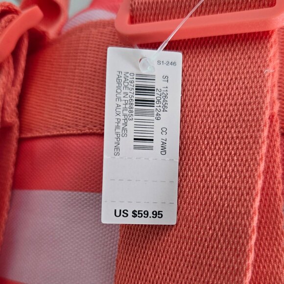 Victoria’s Secret Pink and Red Stripe Drawstring Cooler Backpack New With Tags - Picture 6 of 17